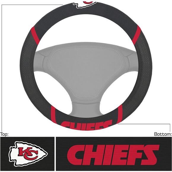 NFL Kansas City Chiefs Embroidered Steering Wheel Cover by Fanmats - Picture 1 of 1